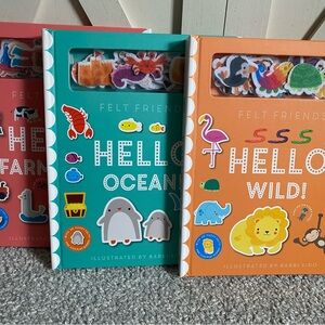Hello Ocean Wild Farmyard Felt Friends Book Set activity